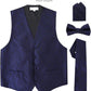 Vittorio Farina Paisley Vest Set (Black Back) Var. 01 (Black-Plum) - vest_paisley_BB_navy_XS - Classy Cufflinks