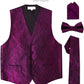 Vittorio Farina Paisley Vest Set (Black Back) Var. 01 (Black-Plum) - vest_paisley_BB_plum_XS - Classy Cufflinks