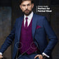 Vittorio Farina Paisley Vest Set (Black Back) Var. 01 (Black-Plum) - vest_paisley_BB_plum_XS - Classy Cufflinks