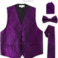 Vittorio Farina Paisley Vest Set (Black Back) Var. 02 (Purple-UT Burnt Orange) - vest_paisley_BB_purple_XS - Classy Cufflinks