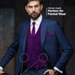 Vittorio Farina Paisley Vest Set (Black Back) Var. 02 (Purple-UT Burnt Orange) - vest_paisley_BB_purple_XS - Classy Cufflinks