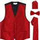 Vittorio Farina Paisley Vest Set (Black Back) Var. 02 (Purple-UT Burnt Orange) - vest_paisley_BB_red_XS - Classy Cufflinks