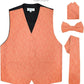 Vittorio Farina Paisley Vest Set (Black Back) Var. 02 (Purple-UT Burnt Orange) - vest_paisley_BB_rosegold_XS - Classy Cufflinks