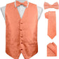 Vittorio Farina Paisley Vest Set (Black Back) Var. 02 (Purple-UT Burnt Orange) - vest_paisley_BB_rosegold_XS - Classy Cufflinks