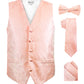 Vittorio Farina Men's Mint Woven Paisley Vest, Necktie, Bow Tie and Pocket Square Set (White Back) - vest_paisley_WB_blush_XS - Classy Cufflinks