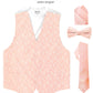 Vittorio Farina Men's Mint Woven Paisley Vest, Necktie, Bow Tie and Pocket Square Set (White Back) - vest_paisley_WB_blush_XS - Classy Cufflinks