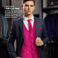 Vittorio Farina Paisley Vest Set (White Back) Var. 01 (Aqua-Mint) - vest_paisley_WB_hotpink_XS - Classy Cufflinks