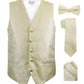 Vittorio Farina Men's Mint Woven Paisley Vest, Necktie, Bow Tie and Pocket Square Set (White Back) - vest_paisley_WB_ivory_XS - Classy Cufflinks