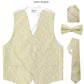 Vittorio Farina Men's Mint Woven Paisley Vest, Necktie, Bow Tie and Pocket Square Set (White Back) - vest_paisley_WB_ivory_XS - Classy Cufflinks