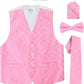 Vittorio Farina Paisley Vest Set (White Back) Var. 02 (Pink-Yellow) - vest_paisley_WB_pink_XS - Classy Cufflinks