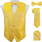 Vittorio Farina Paisley Vest Set (White Back) Var. 02 (Pink-Yellow) - vest_paisley_WB_yellow_XS - Classy Cufflinks