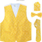 Vittorio Farina Paisley Vest Set (White Back) Var. 02 (Pink-Yellow) - vest_paisley_WB_yellow_XS - Classy Cufflinks