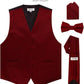 Vittorio Farina Solid Satin Vest Set (Black Back) Var. 01 (Aggie Maroon-Hunter) - vest_plain_BB_aggiemaroon_XS - Classy Cufflinks