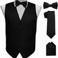 Vittorio Farina Solid Satin Vest Set (Black Back) Var. 01 (Aggie Maroon-Hunter) - vest_plain_BB_black_XS - Classy Cufflinks