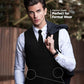 Vittorio Farina Solid Satin Vest Set (Black Back) Var. 01 (Aggie Maroon-Hunter) - vest_plain_BB_black_XS - Classy Cufflinks