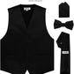 Vittorio Farina Solid Satin Vest Set (Black Back) Var. 01 (Aggie Maroon-Hunter) - vest_plain_BB_black_XS - Classy Cufflinks