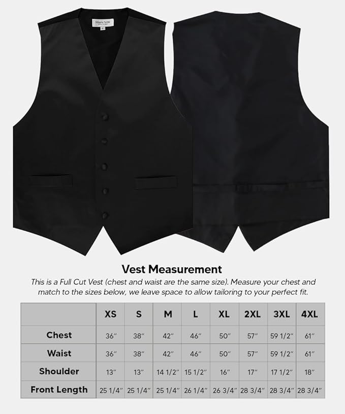 Vittorio Farina Solid Satin Vest Set (Black Back) Var. 01 (Aggie Maroon-Hunter) - vest_plain_BB_black_XS - Classy Cufflinks