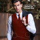 Vittorio Farina Solid Satin Vest Set (Black Back) Var. 01 (Aggie Maroon-Hunter) - vest_plain_BB_burgundy_XS - Classy Cufflinks