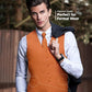 Vittorio Farina Solid Satin Vest Set (Black Back) Var. 03 (Royal-Wine) - vest_plain_BB_burntorange_XS - Classy Cufflinks