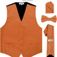 Vittorio Farina Solid Satin Vest Set (Black Back) Var. 03 (Royal-Wine) - vest_plain_BB_burntorange_XS - Classy Cufflinks