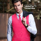 Vittorio Farina Solid Satin Vest Set (Black Back) Var. 01 (Aggie Maroon-Hunter) - vest_plain_BB_hotpink_XS - Classy Cufflinks