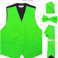 Vittorio Farina Solid Satin Vest Set (Black Back) Var. 02 (Lime-Rose Gold) - vest_plain_BB_lime_XS - Classy Cufflinks