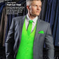 Vittorio Farina Solid Satin Vest Set (Black Back) Var. 02 (Lime-Rose Gold) - vest_plain_BB_lime_XS - Classy Cufflinks