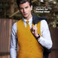 Vittorio Farina Solid Satin Vest Set (Black Back) Var. 02 (Lime-Rose Gold) - vest_plain_BB_mustard_XS - Classy Cufflinks