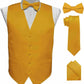 Vittorio Farina Solid Satin Vest Set (Black Back) Var. 02 (Lime-Rose Gold) - vest_plain_BB_mustard_XS - Classy Cufflinks