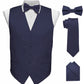 Vittorio Farina Solid Satin Vest Set (Black Back) Var. 02 (Lime - Rose Gold) - vest_plain_BB_navy_XS - Classy Cufflinks