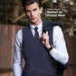 Vittorio Farina Solid Satin Vest Set (Black Back) Var. 02 (Lime - Rose Gold) - vest_plain_BB_navy_XS - Classy Cufflinks