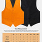 Vittorio Farina Solid Satin Vest Set (Black Back) Var. 02 (Lime-Rose Gold) - vest_plain_BB_orange_XS - Classy Cufflinks