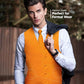 Vittorio Farina Solid Satin Vest Set (Black Back) Var. 02 (Lime-Rose Gold) - vest_plain_BB_orange_XS - Classy Cufflinks