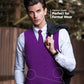 Vittorio Farina Solid Satin Vest Set (Black Back) Var. 02 (Lime-Rose Gold) - vest_plain_BB_purple_XS - Classy Cufflinks