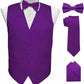 Vittorio Farina Solid Satin Vest Set (Black Back) Var. 02 (Lime-Rose Gold) - vest_plain_BB_purple_XS - Classy Cufflinks