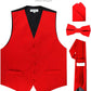 Vittorio Farina Solid Satin Vest Set (Black Back) Var. 02 (Lime-Rose Gold) - vest_plain_BB_red_XS - Classy Cufflinks