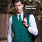 Vittorio Farina Solid Satin Vest Set (Black Back) Var. 03 (Royal-Wine) - vest_plain_BB_teal_XS - Classy Cufflinks