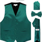 Vittorio Farina Solid Satin Vest Set (Black Back) Var. 03 (Royal-Wine) - vest_plain_BB_teal_XS - Classy Cufflinks