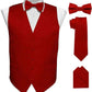 Vittorio Farina Solid Satin Vest Set (Black Back) Var. 03 (Royal-Wine) - vest_plain_BB_wine_XS - Classy Cufflinks