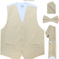 Vittorio Farina Solid Satin Vest Set (White Back) Var. 01 (Beige-Maize) - vest_plain_WB_beige_XS - Classy Cufflinks