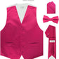 Vittorio Farina Solid Satin Vest Set (White Back) Var. 01 (Beige-Maize) - vest_plain_WB_hotpink_XS - Classy Cufflinks