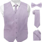 Vittorio Farina Solid Satin Vest Set (White Back) Var. 01 (Beige-Maize) - vest_plain_WB_lavender_XS - Classy Cufflinks