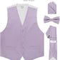 Vittorio Farina Solid Satin Vest Set (White Back) Var. 01 (Beige-Maize) - vest_plain_WB_lavender_XS - Classy Cufflinks