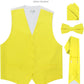 Vittorio Farina Solid Satin Vest Set (White Back) Var. 01 (Beige-Maize) - vest_plain_WB_lemon_XS - Classy Cufflinks