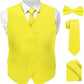 Vittorio Farina Solid Satin Vest Set (White Back) Var. 01 (Beige-Maize) - vest_plain_WB_lemon_XS - Classy Cufflinks