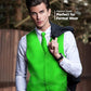 Vittorio Farina Solid Satin Vest Set (White Back) Var. 01 (Beige-Maize) - vest_plain_WB_lime_XS - Classy Cufflinks