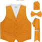 Vittorio Farina Solid Satin Vest Set (White Back) Var. 02 (Mustard-Yellow) - vest_plain_WB_mustard_XS - Classy Cufflinks