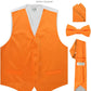 Vittorio Farina Solid Satin Vest Set (White Back) Var. 02 (Mustard-Yellow) - vest_plain_WB_orange_XS - Classy Cufflinks