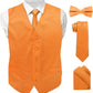 Vittorio Farina Solid Satin Vest Set (White Back) Var. 02 (Mustard-Yellow) - vest_plain_WB_orange_XS - Classy Cufflinks