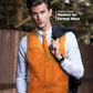 Vittorio Farina Solid Satin Vest Set (White Back) Var. 02 (Mustard-Yellow) - vest_plain_WB_orange_XS - Classy Cufflinks